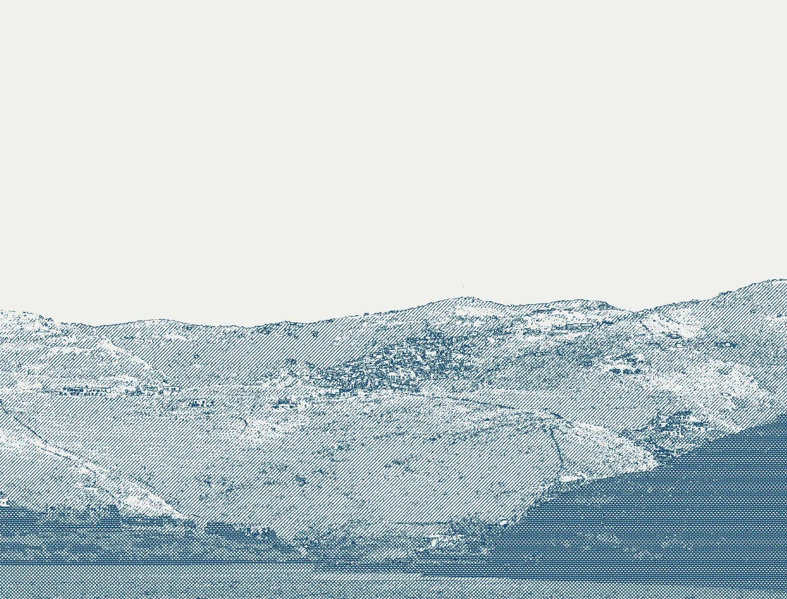 Engraving-style illustration: Ioulida on the hills above Korissia